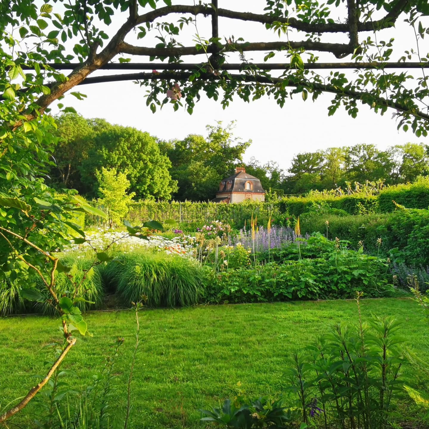 Le parc du Château de Breteuil au crépuscule, lieu d'un concert de l'Ensemble Dionysos